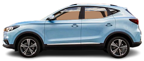 Side view photo of MG ZS EV Gen 1 (2019-2021) on transparent background