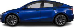 Side view photo of Tesla Model Y Long Range AWD (2022-2025) on transparent background