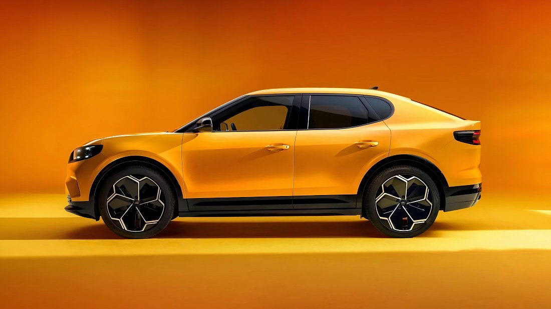 Ford Capri EV Extended Range RWD (2024-…) вид сбоку, силуэт, двери, колеса, экстерьер