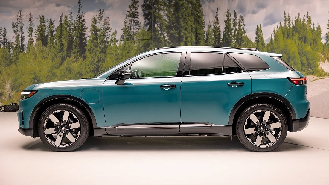Honda Prologue FWD (2024-2025) вид сбоку, силуэт, двери, колеса, экстерьер
