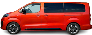 Side view photo of Opel Zafira Electric Life L 75 kWh (2021-2024) on transparent background