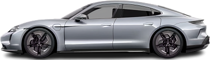 Side view photo of Porsche Taycan Turbo S (2020-2024) on transparent background