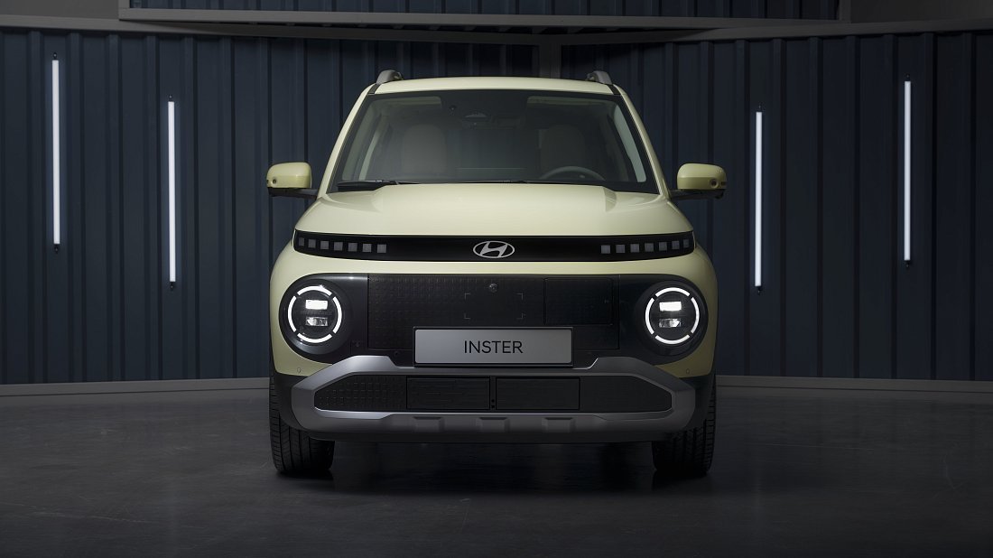 Hyundai Casper (Inster) Electric Long Range (2024-...) передняя часть, решетка радиатора, фары, бампер, экстерьер