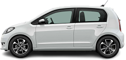 Side view photo of Škoda Citigo-e iV (2019-2021) on transparent background