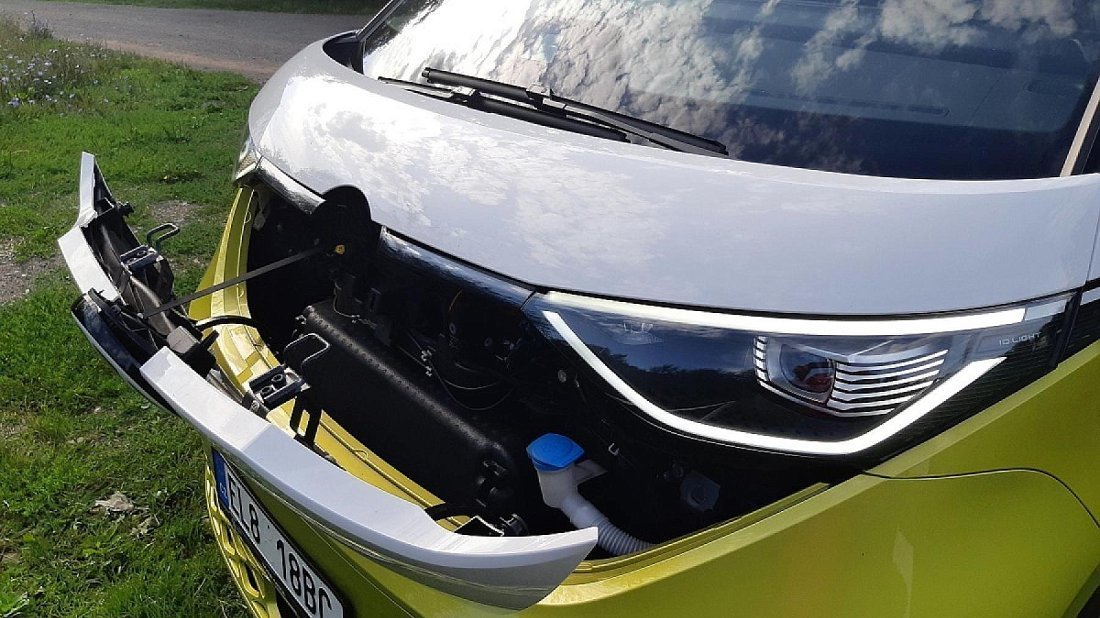 Volkswagen ID.Buzz Pro (2024-...) передний багажник (frunk), под капотом, место для хранения, груз, вместимость, дополнительное пространство