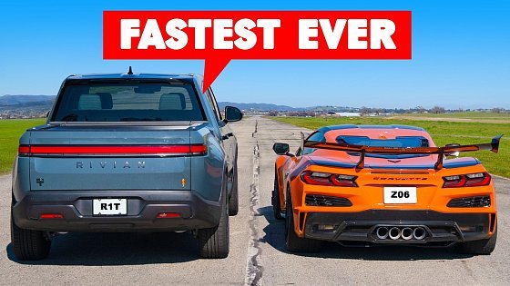 Video: Are supercars POINTLESS? Corvette Z06 v Rivian R1T: DRAG RACE