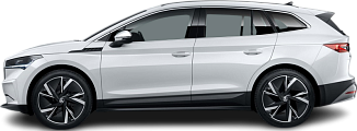 Side view photo of Škoda Enyaq 50 (2024-2025) on transparent background