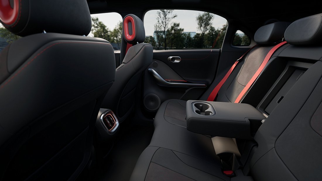 Smart #1 Brabus (2023-…) задние сиденья, пассажирские сиденья, пространство для ног, пространство над головой, интерьер