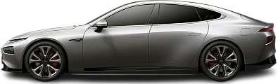 Side view photo of XPENG P7 RWD Long Range (2023-…) on transparent background