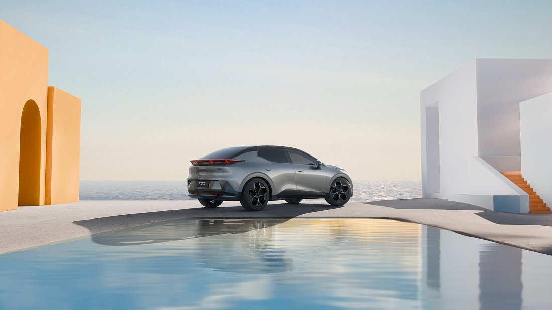 Lynk & Co 02 (2025-...) вид сзади, задние фонари, багажник, спойлер, эмблема, бампер, экстерьер