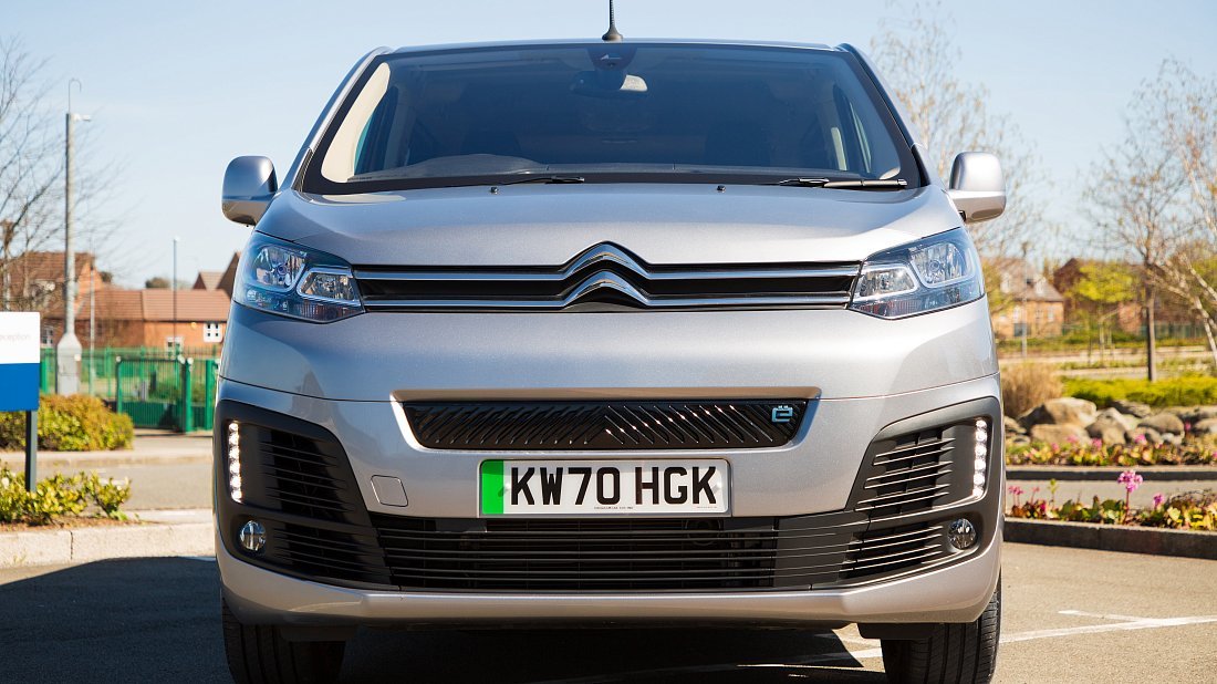 Citroën e-SpaceTourer XL 75 kWh (2021-2024) передняя часть, решетка радиатора, фары, бампер, экстерьер