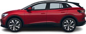 Side view photo of Volkswagen ID.4 Pro (2021-2022) on transparent background