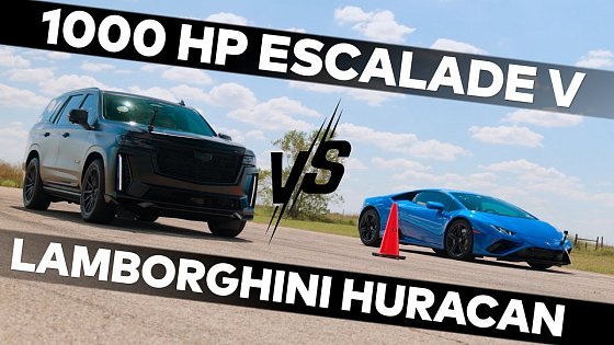 Video: 1000 HP Cadillac vs. Lamborghini Huracan EVO | H1000 Escalade-V Upgrade by Hennessey