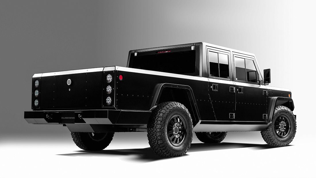 Bollinger Motors B2 120 kWh задняя часть в три четверти, вид в три четверти, диагональ, экстерьер