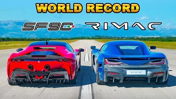 Video: Ferrari SF90 v new Rimac Nevera: DRAG RACE *WORLD RECORD!!!*