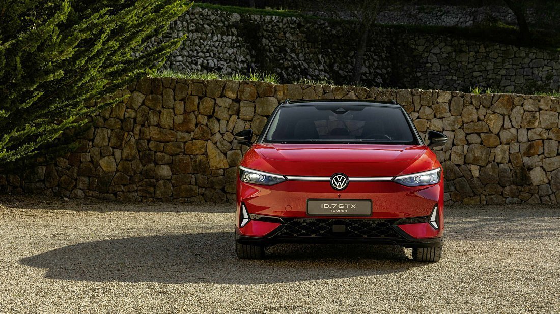 Volkswagen ID.7 Tourer GTX (2024-…) передняя часть, решетка радиатора, фары, бампер, экстерьер