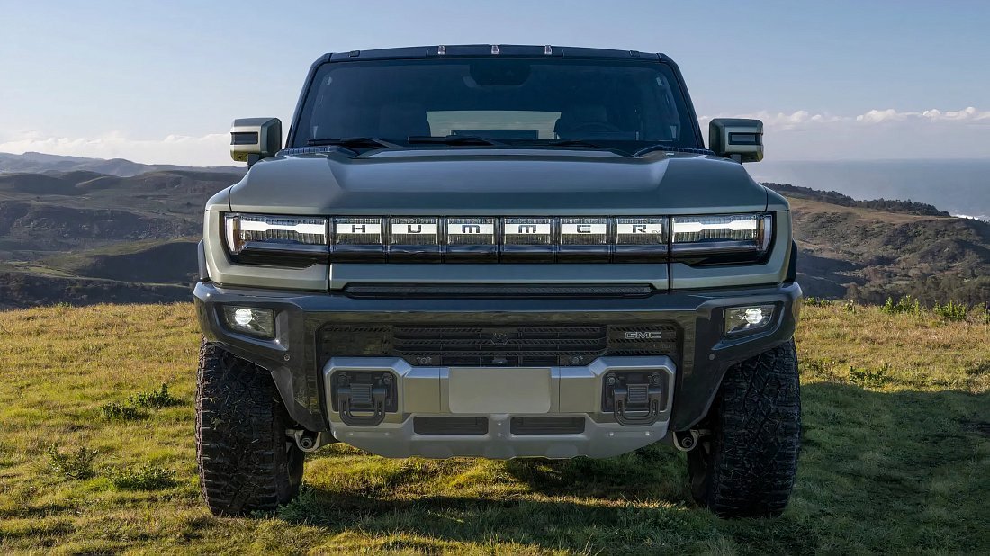 GMC Hummer EV SUV 2X (2024-…) передняя часть, решетка радиатора, фары, бампер, экстерьер
