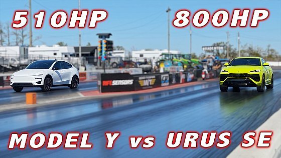 Video: 800 HP Lamborghini Urus SE vs 2026 Tesla Model Y Performance 1/4 Mile Drag Race