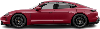 Side view photo of Porsche Taycan GTS (2024-...) on transparent background