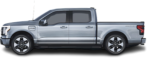 Side view photo of Ford F-150 Lightning Standard Range (2022-…) on transparent background