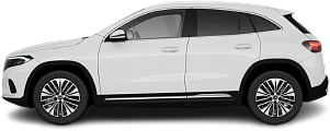 Side view photo of Mercedes EQA 350 4MATIC (2023-…) on transparent background