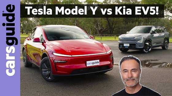 Video: Tesla Model Y vs Kia EV5 2025 review Australia: New electric family cars compared in EV test!