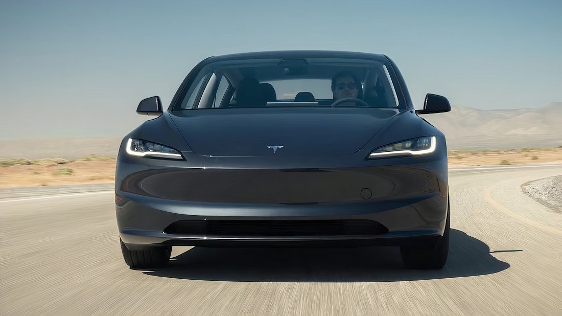 Tesla Model 3 RWD (2023-…) передняя часть, решетка радиатора, фары, бампер, экстерьер