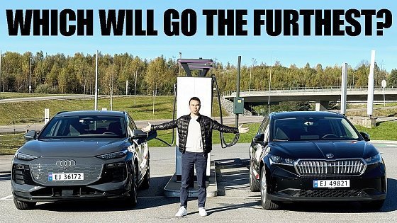 Video: Audi Q6 E-Tron Quattro vs Skoda Enyaq 85x | RANGE TEST @120KPH (75MPH)