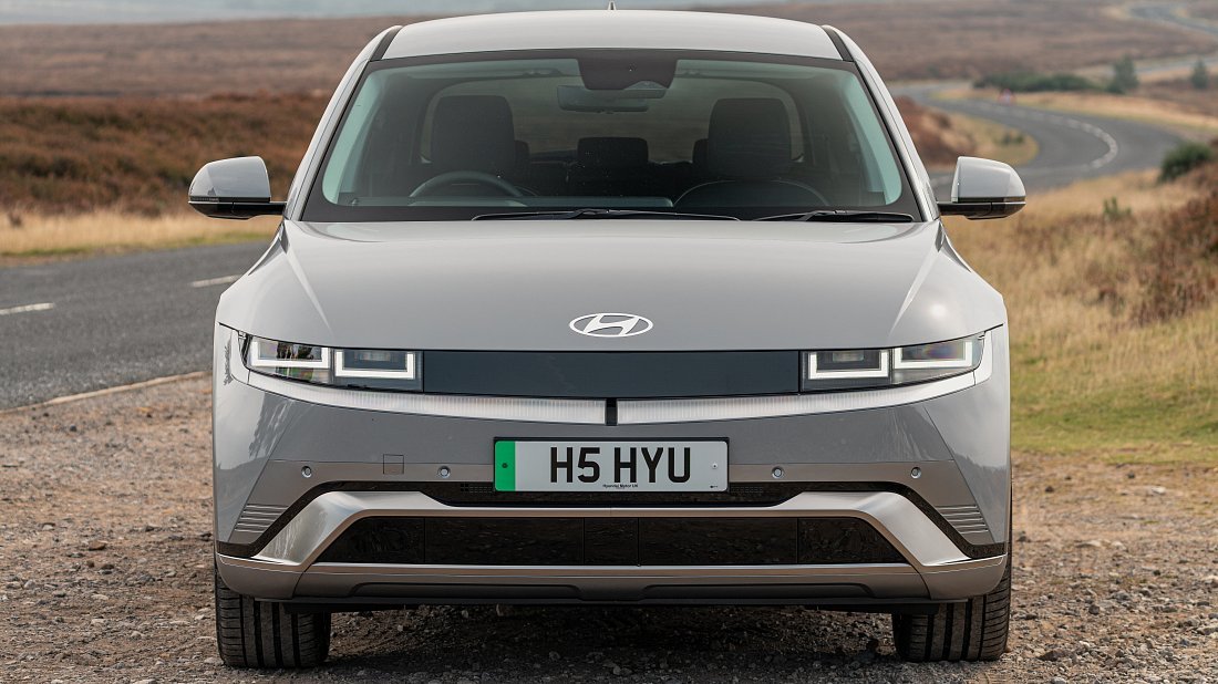 Hyundai Ioniq 5 Long Range AWD (2024-…) передняя часть, решетка радиатора, фары, бампер, экстерьер