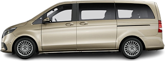 Side view photo of Mercedes EQV 300 Long (2024-...) on transparent background