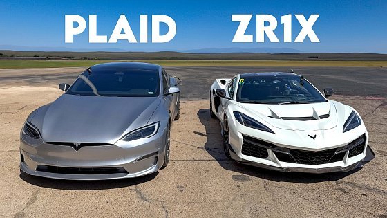 Video: Corvette ZR1X vs Tesla Model S Plaid: DRAG RACE!