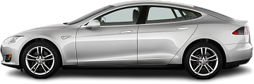 Side view photo of Tesla Model S 60 (2013-2015) on transparent background