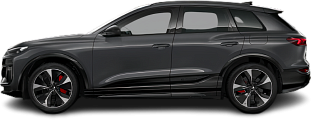 Side view photo of Audi SQ6 e-tron (2024-…) on transparent background