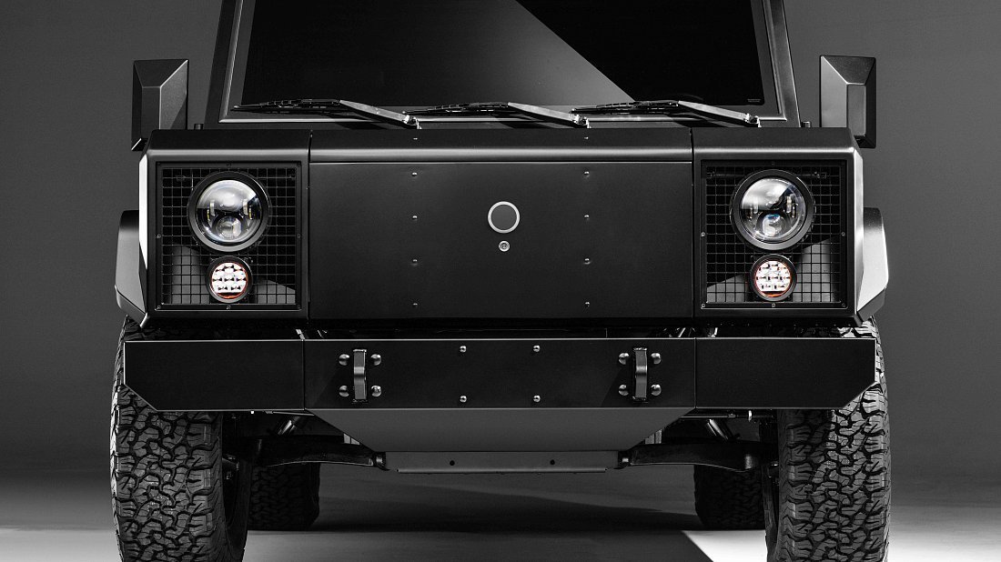Bollinger Motors B2 120 kWh передняя часть, решетка радиатора, фары, бампер, экстерьер
