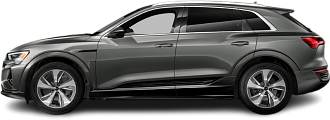 Side view photo of Audi Q8 e-tron 55 quattro (2022-…) on transparent background