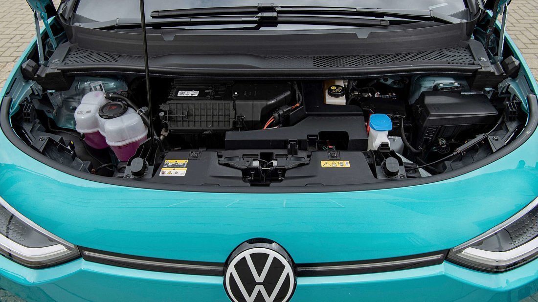 Volkswagen ID.3 1st Edition (2019-2021) передний багажник (frunk), под капотом, место для хранения, груз, вместимость, дополнительное пространство