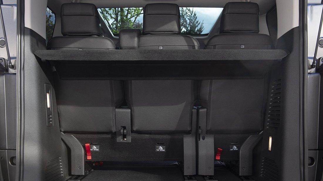 Peugeot e-Traveller Standard 50 kWh (2020-2024) багажник, сиденья подняты, грузовое пространство, объем багажника, вместимость багажника, место для хранения