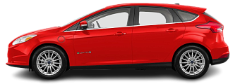 Side view photo of Ford Focus Electric 33 kWh (2017-2018) on transparent background