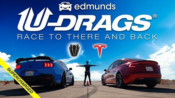 Video: U-DRAG RACE: Tesla Model 3 Performance vs. Ford Mustang Dark Horse Supercharged