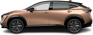 Side view photo of Nissan Ariya 87 kWh FWD (2021-…) on transparent background