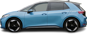 Side view photo of Volkswagen ID.3 Pro S (2023-2024) on transparent background