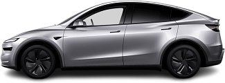 Side view photo of Tesla Model Y RWD (2025-...) on transparent background