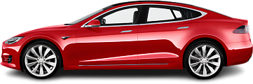 Side view photo of Tesla Model S P90D (2016-2017) on transparent background