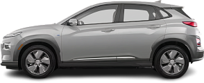 Side view photo of Hyundai Kona Electric Standard Range (2019-2021) on transparent background