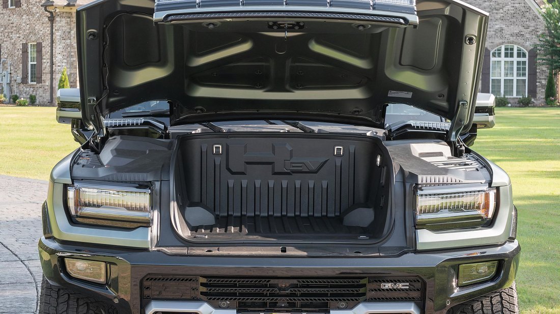 GMC Hummer EV SUV 3X (2023-…) передний багажник (frunk), под капотом, место для хранения, груз, вместимость, дополнительное пространство