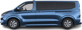 Side view photo of Ford e-Tourneo Custom L2 210 kW (2024-...) on transparent background