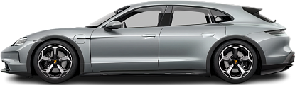 Side view photo of Porsche Taycan 4 Cross Turismo (2021-2024) on transparent background