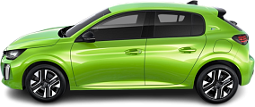 Side view photo of Peugeot e-208 51 kWh (2023-…) on transparent background