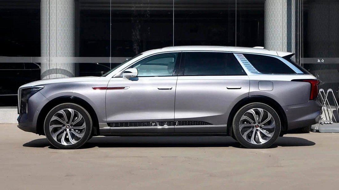Hongqi E-HS9 99 kWh (2022-...) вид сбоку, силуэт, двери, колеса, экстерьер