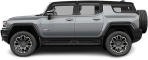 Side view photo of GMC Hummer EV SUV 2X (2024-…) on transparent background
